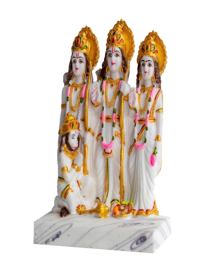 FABZONE Ram Darbar Idol | Ram Sita Laxman Hanuman Murti for Home Temple & Pooja Room | Marble Dust Finish Ram Parivar Statue 8.5 Inches - Image 3